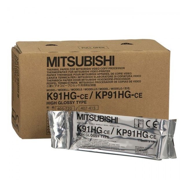 Papier video original Mitsubishi K91HG, KP91HG (4 rouleaux)