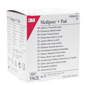 Pansement Adhésif Stérile Medipore + PAD avec Compresse Absorbante 3M 5 x 7,2 cm (Lot de 50)